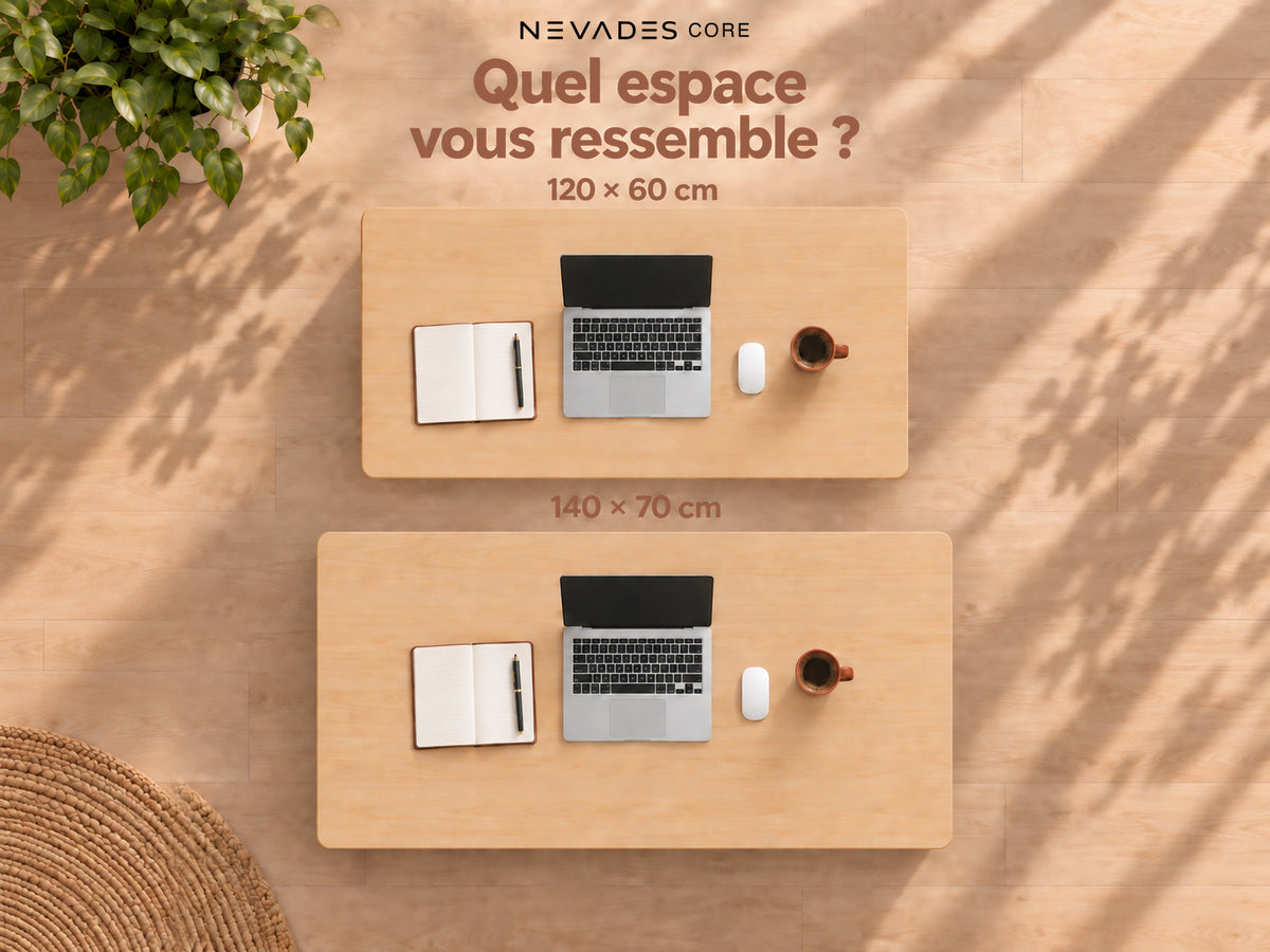 Nevades Core Standard – Quel espace vous ressemble ? (plateau érable, piètement blanc)